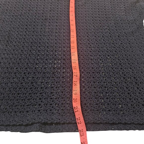 Aerie Open Knit Navy Blue Sweater Medium - Picture 4 of 6